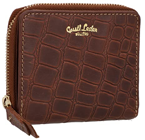 Gusti Geldbörse Leder - Monika Geldbörse Kartenhülle Kartenhalter Kartenetui Brieftasche klein Damen Braun Leder