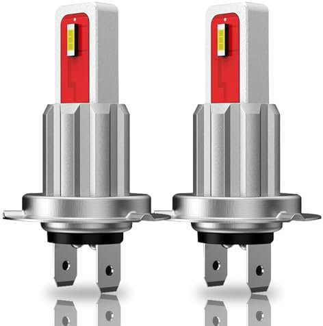 Pulilang H7 LED Bombillas Coche, H7 Luces Antiniebla Bombillas Luz de Alta y Baja 55W 12000 LM 6000K Xenon Blanco para 12V Auto, IP67 Impermeable Faros Reemplazo de Halógena y Kit Xenón 2 Bombillas