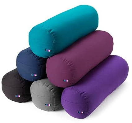 Yogamatters Organic Cotton Bolster | Removable Washable Cover | Yoga Bolster Cushion for Restorative Yoga and Meditation (Ocean Green)