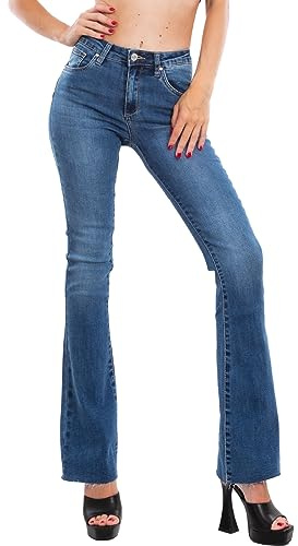 Toocool Jeans pour Femme, Pantalons Bootcut pour Femme, Pantalons Flare en Coton pour Femme, Jean Flare AF108 [M, Bh6439 Bleu]