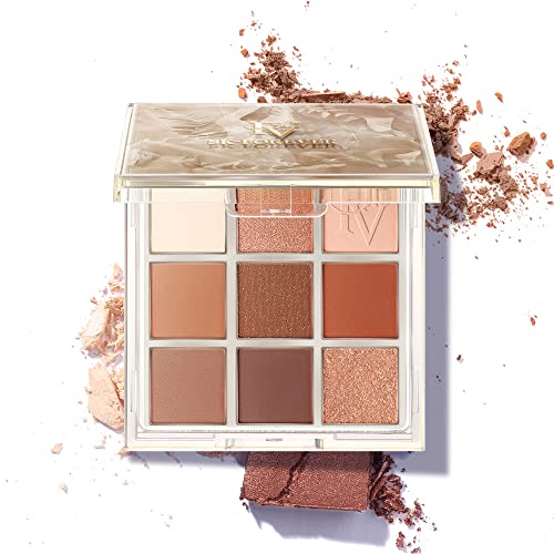 FV Ombretto Occhi, Lunga Durata & Texture Setosa Makeup Palette, 9 Altamente Pigmentata Tonalità Opaco e Brillante e Metallizzato Palette Ombretti, Finitura Naturale per Uso Quotidiano