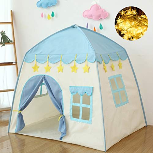 Tienda de campaña infantil para niños con luces de estrellas, tienda de campaña para niños, con diseño de princesa, castillo, tienda de juegos Tipi, tienda de juegos para niños para interior y