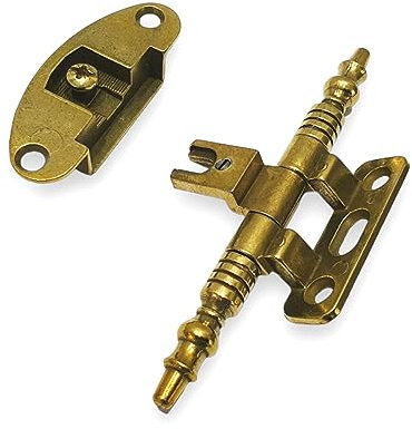 BricoShopping Lot de 2 charnières antiques pour meubles en bois et armoires de style classique - Salon ou chambre Arte Povera - Charnières lourdes (BS0186, Or)