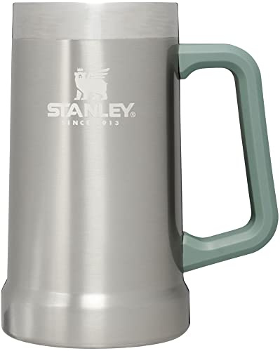 STANLEY Adventure Bierkrug mit großem Griff, 680 ml, hält Bier stundenlang kalt, hält 2 Dosen Bier, isolierter Edelstahl, robuster Griff, Edelstahlschiefer