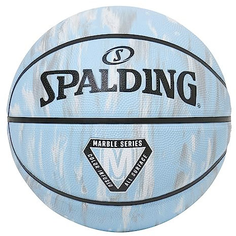 Spalding 84-935J Marble, Carolina, Blau, Gummi, Nr. 6 Ball, Basketball, Basketball
