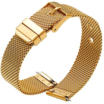 SMYAOSI Edelstahl Mesh Uhrenarmband für Herren und Damen, Mesh Uhrenarmbänder mit Schnellverschluss für10mm 12mm 14mm 16mm 18mm 20mm 22mm Smartwatch