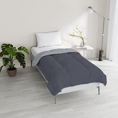 Italian Bed Linen Piumino invernale imbottito bicolore Sogni e Capricci, Grigio/Fumo, Singolo 150x200cm
