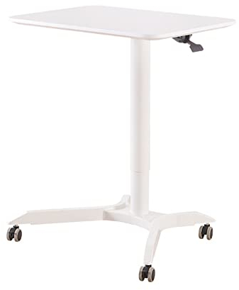 Rednerpult-Podiumsständer, mobiles Rednerpult, Laptop-Ständer, Schreibtisch, Computer-Arbeitsplatz, Notebook-Wagen, Sitz-Steh-Arbeitsplatz für das Heimbüro, Panel 71,5 x 50 cm/weiß/Höhe 68/108 cm