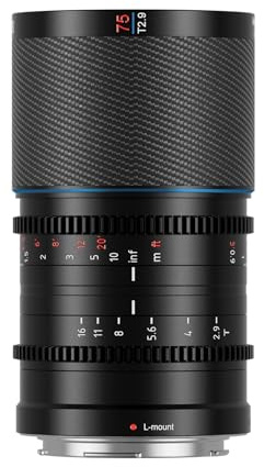 SIRUI Saturn 75mm T2.9 1.6X Objectif anamorphique Plein Cadre en Fibre de Carbone, Objectif cine?ma Moins de 500g (Blue Flares, L Mount)