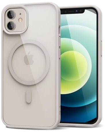 oakxco Fodral för iPhone 12/iPhone 12 Pro, genomskinligt magnetiskt kompatibelt med magnetsäker, tunn tunn transparent icke-gulning, hybridmjuk silikonstötfångare och skyddande fodral i hårdplast för