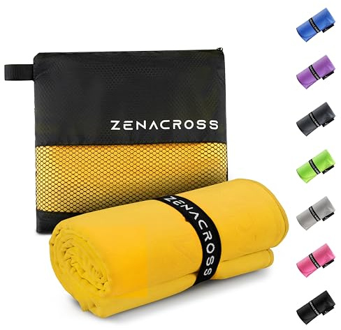 ZENACROSS Mikrofaser Handtuch mit Transportbeutel - Schnelltrocknendes und vielseitiges Fitness Handtuch