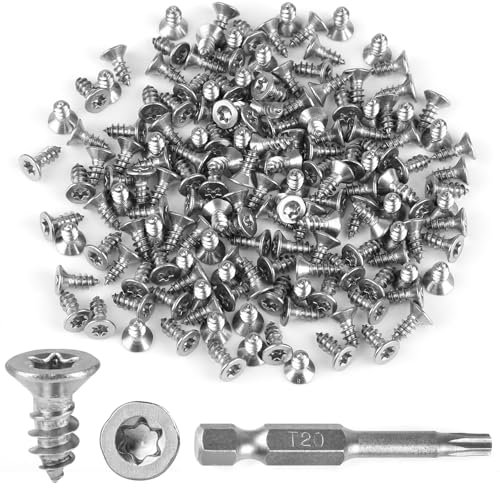 Lot de 150 vis Torx auto-taraudeuses en acier inoxydable 304 avec tournevis T20, tête fraisée M4 x 10 mm, vis à tête fraisée Torx
