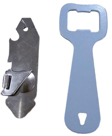 PARENCE - Juego de abrebotellas - 8 cm y 10,5 cm, sólido y práctico - acero inoxidable reforzado - Abrelatas y abrebotellas, lata multiusos