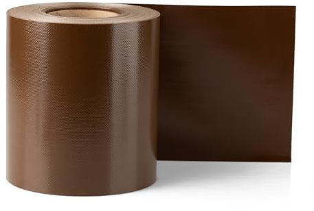 Electronicx Strisce frangivista in PVC di alta qualità, RAL 8014, colore marrone, con doppia asta, 35 m x 19 cm, 650 g/m², resistenti ai raggi UV, extra durevoli, opache, incluse 20 clip di fissaggio