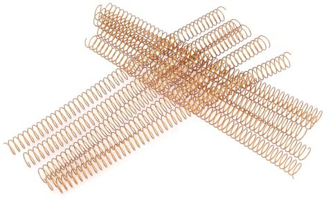 Bindespirale, 100 Stück Spiralbindespulen, 16 Mm Durchmesser, Eisenrücken für 140 Blatt, 4:1 Teilung, Bindespiralen, A4, Spiralbindespule, Kämme und Binderücken (GOLD)