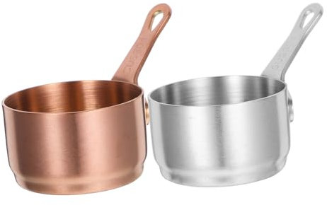 Cabilock 10 Ensembles Casserole D'acier Inoxydable Récipient Sauce Cuisine Casserole Sauce Cuisine Étain Pot À Soupe Mini-saucière Friture Pot Antiadhésif Pot De Teppanyaki 2 Pièces * 10