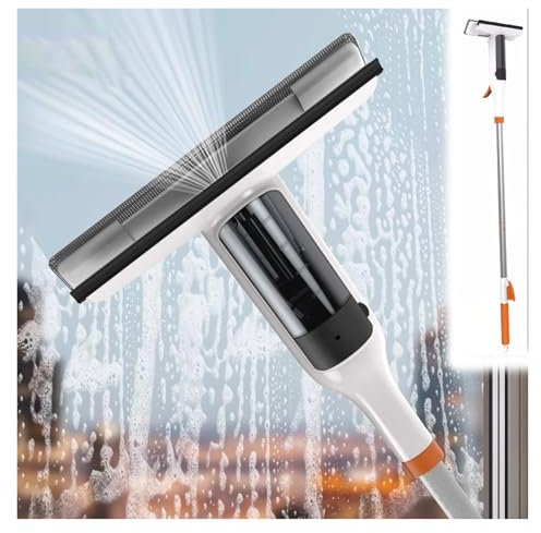 PEYNIR Limpieza Equipo de Limpieza de Ventanas, Limpiacristales con Paños de Microfibra Desmontables y Rascador de Goma, Limpiacristales para Espejos de Baño