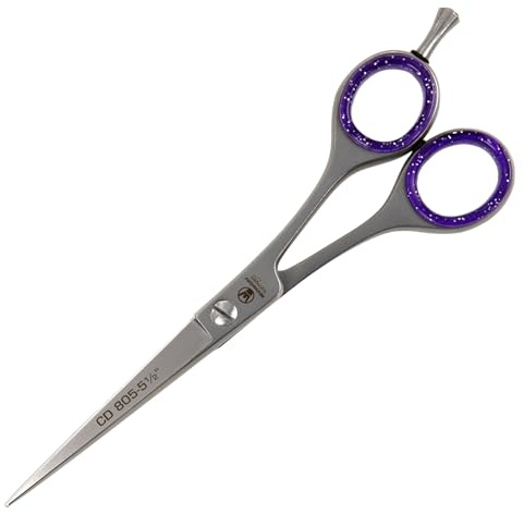 WELTMEISTER SOLINGEN kleine scharfe PROFI Hundeschere Fellschere Mähnenschere mit Rasiermesserschneide und einseitiger Mikroverzahnung, 5,5 Zoll (14,2cm) satiniert - PREMIUM-QUALITÄT Made in Germany