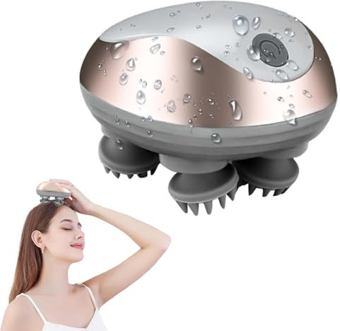 Rppiup Electric Scalp Massager, 3 Modes Head Massager Scalp Hair Growth with 96 Silicone Contact, Handheld Cordless Hair Growth Brush for Stress Relax for Head Neck Leg Body