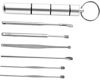 ERINGOGO 6pezzi Strumenti Per Pulizia Delle Orecchie in Acciaio Inossidabile Curette Per Rimozione Del Cerume Scovolini Per Cerume Cucchiaio Per Pulizia Delle Orecchie