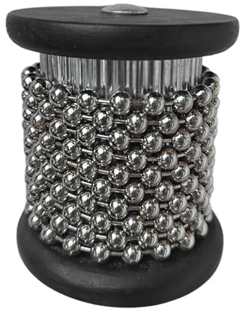 Jiuvaso Cabasa Hand Shaker, giocattolo musicale, strumento a percussione educativo versatile, con catena di perline in metallo per l'istruzione e i