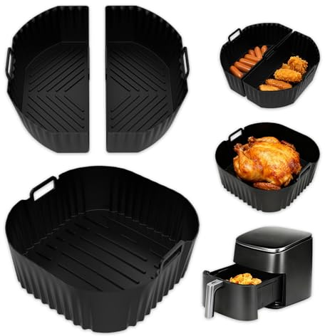 Tbintul 3 st. silikonform för varmluftsfritös, tillbehör för varmluftsfritös, silikonform, airfryer, silikoninsats, varmluftsfritös, tillbehör, återanvändbar istället för bakpapper