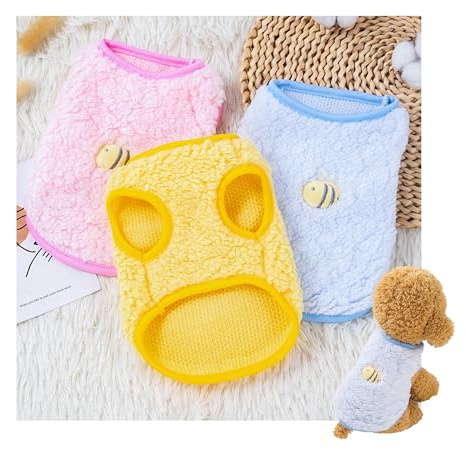 Yuelulala 3 Pcs Kitten Clothes, Teacup Dog Clothes, Colorful Chihuahua Puppy Cat Vest with Bee Pattern for Cold Days Puppy Accessories Suitable for Small Puppies Kittens (XXS)(A208-3)