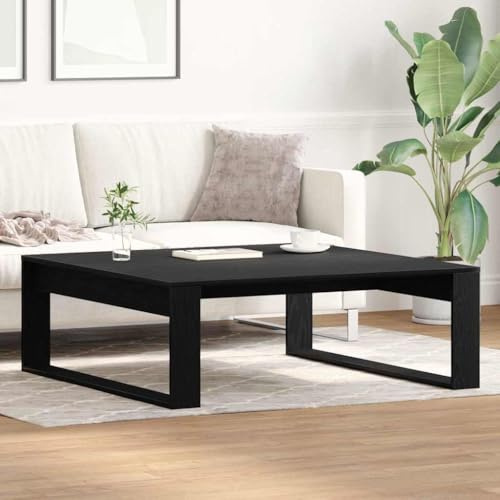 Teenpull Couchtisch Schwarz Eichen-Optik, 100x100x35 cm Holzwerkstoff, Quadratischer Wohnzimmertisch mit Struktur, Langlebiges Design für Ihr Zuhause