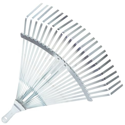 SUPVOX Rastrello da Giardino Espandibile in Metallo 22 Denti Testa Regolabile per Foglie e Detriti Utensile Manuale per Prato Cortile e Giardinaggio Professionale
