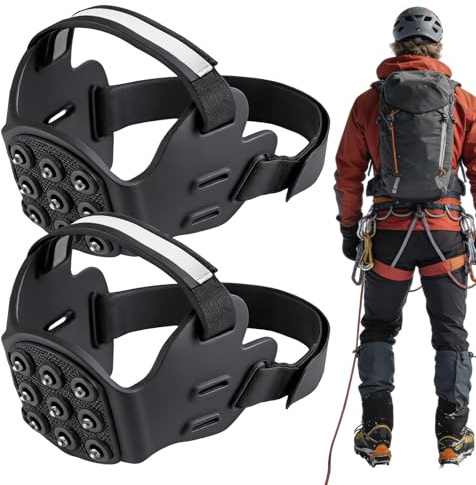 Isbroddar För 1 Par 9-Tandade Antislip Broddar med Reflexremsor
