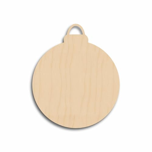 Juego de 10 bolas de árbol de Navidad para manualidades y decoraciones, madera contrachapada de abedul de 3 mm, manualidades en blanco, sin pintar