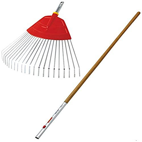 Wolf-Garten 71AAO005650 Set Fächerbesen mit Holz-Stiel UF-M/ZM 140 (P787) NEU2018, Rot, 145 x 19 x 46 cm