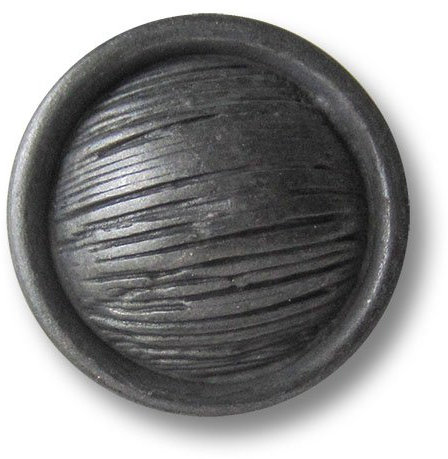 5er Set alt wirkende eisenfarben gewölbte Ösen Metallknöpfe mit ungleichmäßiger Schraffierung/Eisenfarben (fast Schwarz) / Metall Knöpfe/Ø ca. 20mm