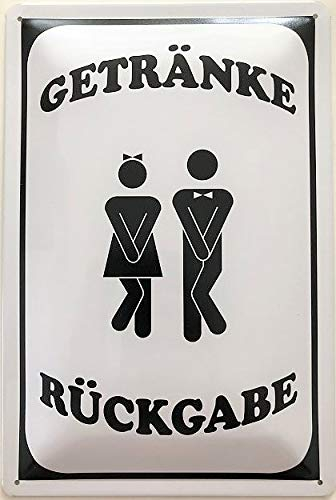 Blechschild 30 x 20 cm Getränke Rückgabe - WC - Toiletten - Deko7
