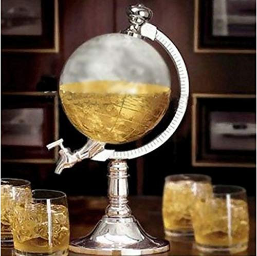 1l Globe Shaped Drink Dispenser,Whiskey Decanter With Chrome Stand And Tap Beverage Liquor Drink Dispenser