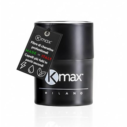 Kmax Fibre Cheratina per Capelli 5 gr, Polvere volumizzante Capelli naturale Infoltimento immediato, Fibre Capelli per coprire le Calvizie - Formato Try Me - Grigio scuro