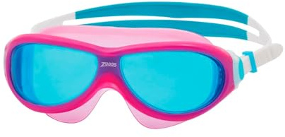 Zoggs Phantom Junior Mask Pink White Tint Blue