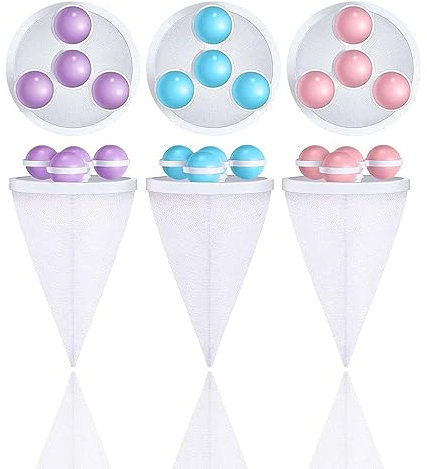 3 Pack Floating Hair Filtering Mesh Removal, Washing Machine Float Filter Bag Remover, Pet Hair Remover, Lint Catcher for Laundry (Multicolor)