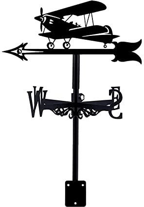 Wetterfahne für Dachhalterung Kampfflugzeug Piratenschiff Wetterfahne Wetterhahn Windrichtungsanzeige mit Anti-Rost-Beschichtung