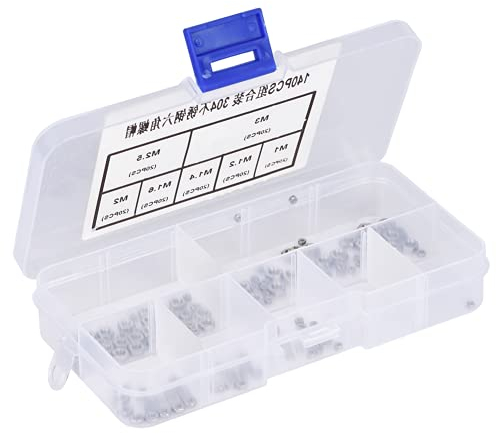 Dadi esagonali, 140 pezzi, M1/M1,2/M1,4/M1,6/M2/M2,5/M3 M1,4