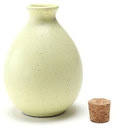PiurUf Hip Flask 250ml Sake Distribution Wine Pot Liquor Warmer Household Ceramic Bottle Barware Flagon Small Stoup Pot With Cork Hip Flasks For Women (Size : Sesame Yellow)