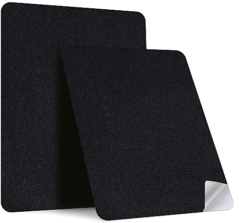 Stoff Reparatur Patches Selbstklebend 20x28cm, Leinenstoff-Reparaturflicken Schwarz, Stoffe-Reparaturaufkleber, Leinenstoff Selbstklebend für Autositze, Vorhang, Kopfteile, Möbel, Sofa（2 Stück)