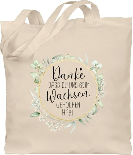 Shirtracer - Baumwolltasche - Erzieherin - Taschen - Danke dass du uns beim Wachsen geholfen hast I Geschenk Erzieher Kita I Danke Geschenk Tagesmutter