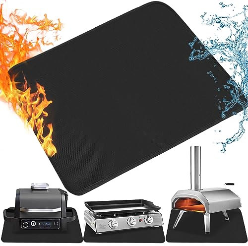 TOHONFOO 63,5 x 49,5 cm Grillmatte, feuerfest, für den Außenbereich, schützt den Grilltisch, hitzebeständig, Grillplatte, leicht zu reinigen und aufzubewahren, wasserdicht und faltbar, 0,6 mm