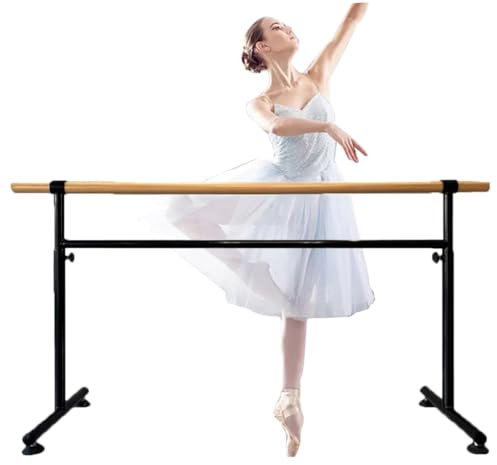 HamoM Ballettstange Doppelschichtige Ballettstange aus Stahl mit Holzgriff, höhenverstellbare Beinpressstange, kann EIN Gewicht von 75 kg tragen (Color : Black, Size : 1M/3.3FT)
