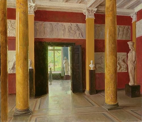 DOeraa Hochwertiges Leinwanddruck Leinwand Wandbild Kunstdruck Berühmt der Säulensaal in der Altstadt der Hamburger Kunsthalle für Flurdekoration 60x90cm