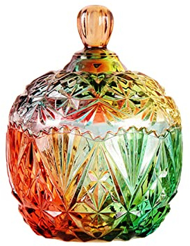 OUSIKA Bocaux à bonbons en verre cristal avec couvercles, sucrier avec couvercle, bol sucré, for mariage, fruits, collations-verre A-Single Bocaux (Color : Glass a, Size : Twin)