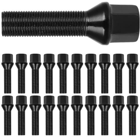 SCITOO 20PCS 14x1.25 Wheel Lug Nuts 14x1.25 Black Wheel Studs Lug Nut Fit for 540i xDrive,for 550i,for 550i GT,for 550i GT xDrive,for 550i xDrive,for 640i,for 640i Gran Coupe