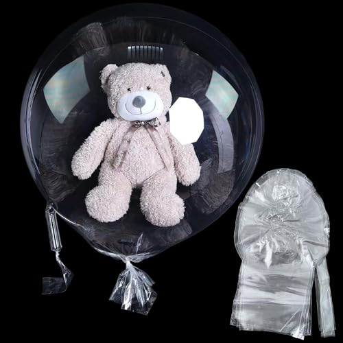Mordely: 5 Stück, 76,2 cm große, transparente Ballons, vorgedehnt, extra breite Öffnung, BoBo-Ballons, für Babypartys, Dekoration, unisex, alle Altersgruppen