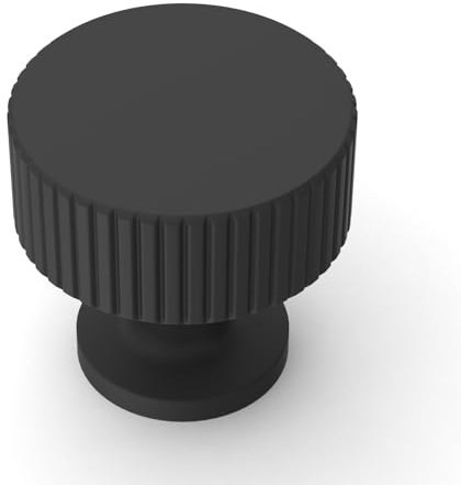 Amerdeco 10 Pack Matte Black Kitchen Cabinet Knobs - Dresser & Drawer Knobs - Zinc Cabinet Hardware AM020